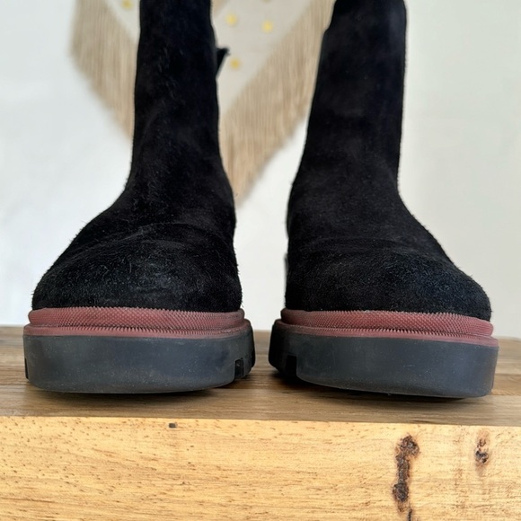 Antonia De Faria Tara Chelsea Black Suede Leather Lug Block Heel Boot Size 9 - Picture 4 of 14